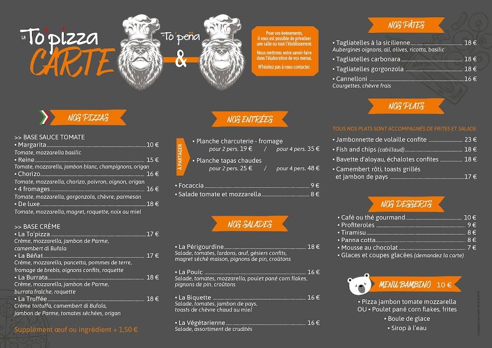 la to 'pizza - Menu Image 1