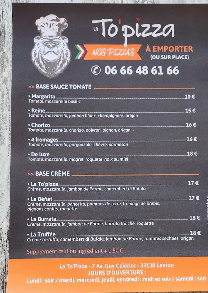 la to 'pizza - Menu Image 2